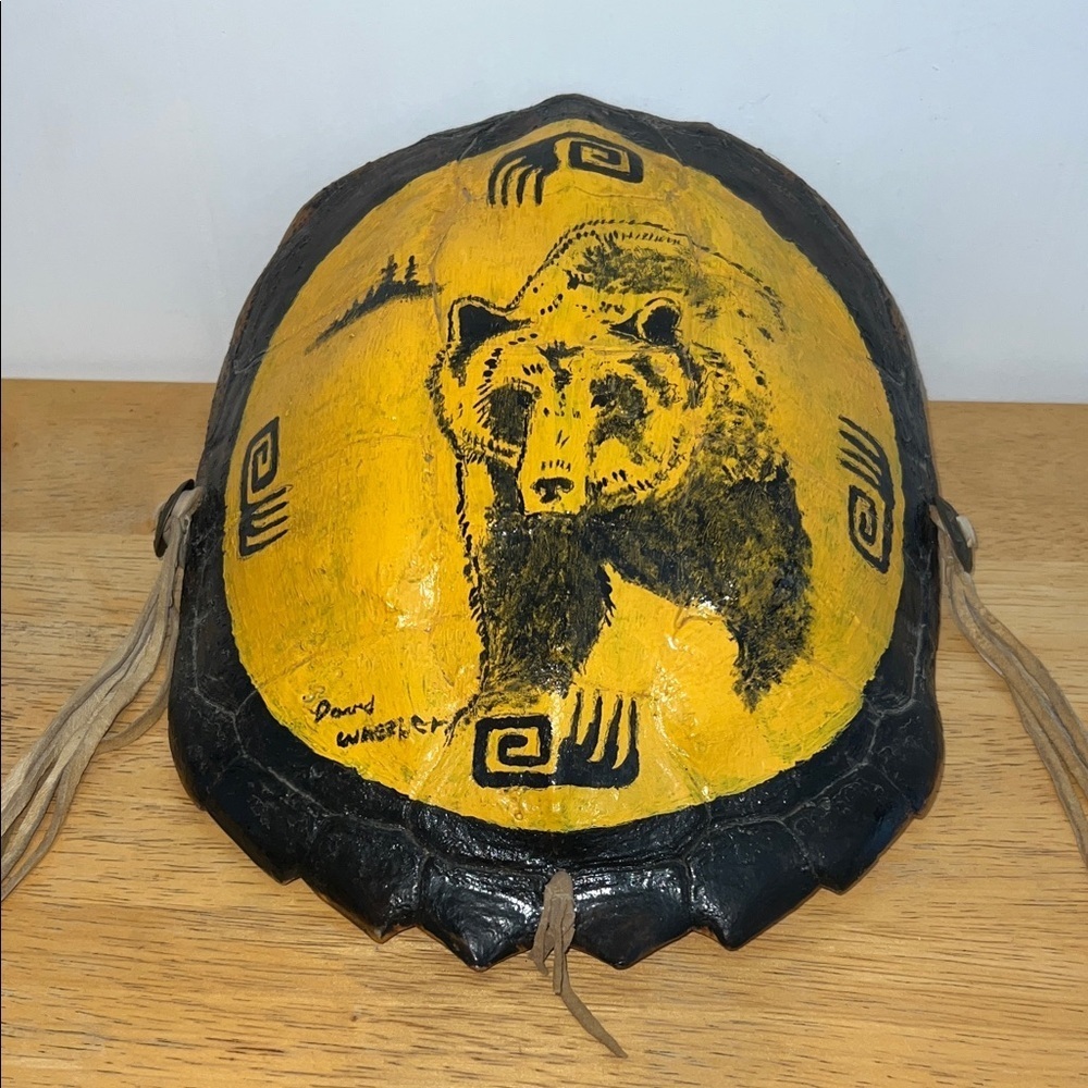 Handcrafted Bear Design Wall Art Turtle Shell